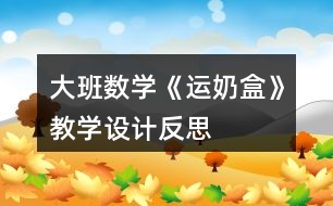 大班數(shù)學(xué)《運奶盒》教學(xué)設(shè)計反思