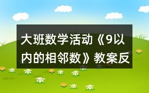 大班數(shù)學活動《9以內(nèi)的相鄰數(shù)》教案反思