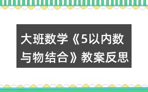 大班數(shù)學(xué)《5以內(nèi)數(shù)與物結(jié)合》教案反思