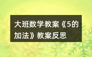 大班數(shù)學教案《5的加法》教案反思