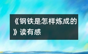 《鋼鐵是怎樣煉成的》讀有感