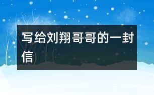 寫(xiě)給劉翔哥哥的一封信