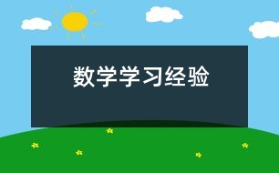 數(shù)學學習經驗