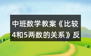 中班數(shù)學(xué)教案《比較4和5兩數(shù)的關(guān)系》反思