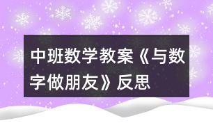 中班數(shù)學(xué)教案《與數(shù)字做朋友》反思