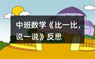 中班數(shù)學(xué)《比一比，說一說》反思