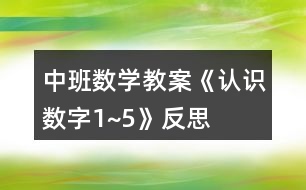 中班數(shù)學教案《認識數(shù)字1~5》反思