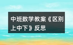 中班數(shù)學(xué)教案《區(qū)別上、中、下》反思