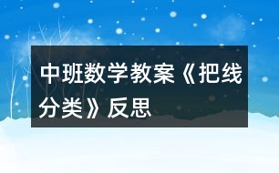 中班數(shù)學(xué)教案《把線分類》反思