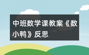 中班數學課教案《數小鴨》反思