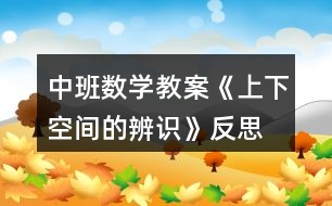 中班數(shù)學教案《上下空間的辨識》反思