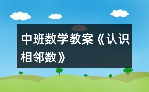 中班數(shù)學(xué)教案《認識相鄰數(shù)》