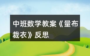 中班數(shù)學(xué)教案《量布裁衣》反思