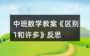 中班數(shù)學(xué)教案《區(qū)別“1和許多”》反思