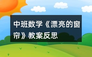 中班數(shù)學(xué)《漂亮的窗簾》教案反思