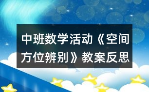 中班數(shù)學(xué)活動(dòng)《空間方位辨別》教案反思