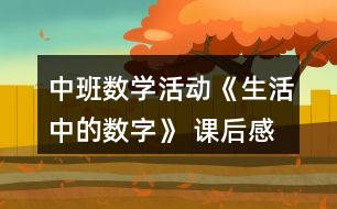 中班數(shù)學(xué)活動《生活中的數(shù)字》 課后感悟反思與教案修改