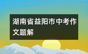 湖南省益陽市中考作文題解