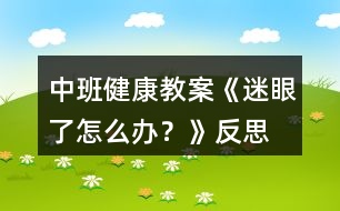 中班健康教案《迷眼了怎么辦？》反思