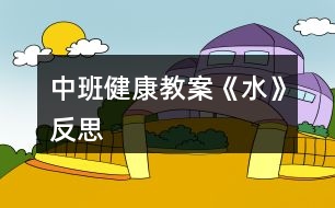 中班健康教案《水》反思