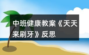 中班健康教案《天天來刷牙》反思