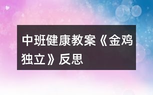 中班健康教案《金雞獨立》反思