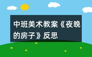 中班美術(shù)教案《夜晚的房子》反思