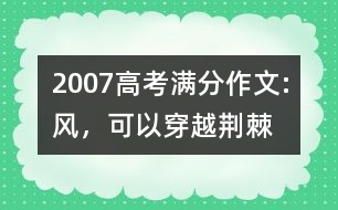 2007高考滿分作文:風(fēng)，可以穿越荊棘