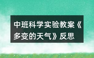 中班科學(xué)實(shí)驗(yàn)教案《多變的天氣》反思