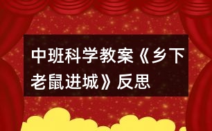 中班科學(xué)教案《鄉(xiāng)下老鼠進城》反思