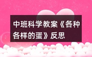 中班科學(xué)教案《各種各樣的蛋》反思