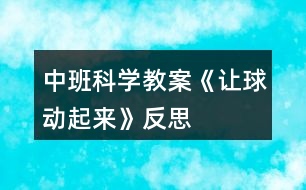 中班科學教案《讓球動起來》反思