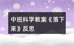 中班科學(xué)教案《落下來》反思