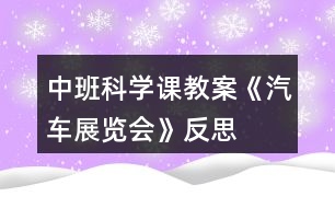 中班科學(xué)課教案《汽車展覽會》反思