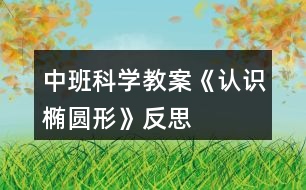 中班科學(xué)教案《認(rèn)識(shí)橢圓形》反思