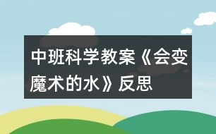 中班科學教案《會變魔術的水》反思