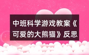 中班科學(xué)游戲教案《可愛(ài)的大熊貓》反思