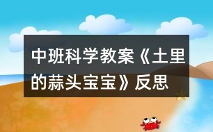 中班科學教案《土里的蒜頭寶寶》反思