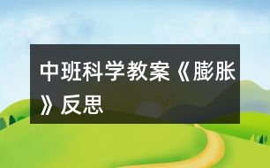 中班科學(xué)教案《膨脹》反思