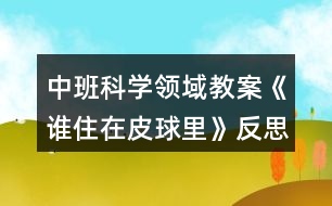 中班科學領(lǐng)域教案《誰住在皮球里》反思