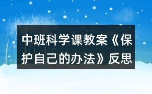 中班科學(xué)課教案《保護自己的辦法》反思