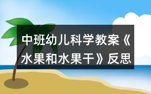 中班幼兒科學教案《水果和水果干》反思