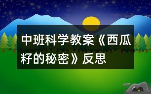 中班科學教案《西瓜籽的秘密》反思