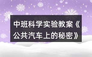 中班科學實驗教案《公共汽車上的秘密》反思