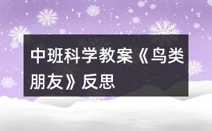 中班科學(xué)教案《鳥類朋友》反思