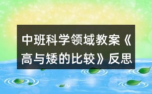 中班科學(xué)領(lǐng)域教案《高與矮的比較》反思