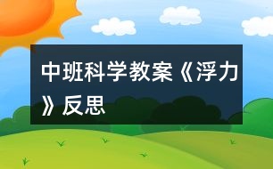 中班科學(xué)教案《浮力》反思