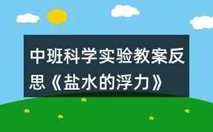 中班科學實驗教案反思《鹽水的浮力》