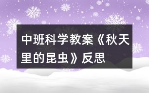 中班科學教案《秋天里的昆蟲》反思