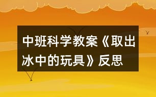 中班科學(xué)教案《取出冰中的玩具》反思